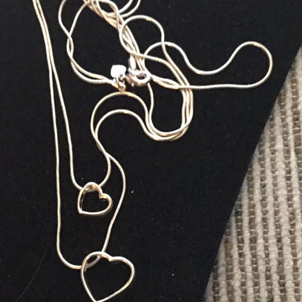 ๐โญ๏ธ๐NWOT Sterling Silver Double Heart SOLD โ๏ธโฎ๏ธ - Picture 3 of 5